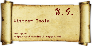 Wittner Imola névjegykártya